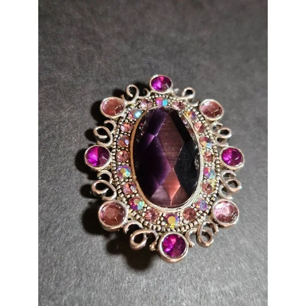 Monet vintage purple rhinestone brooch